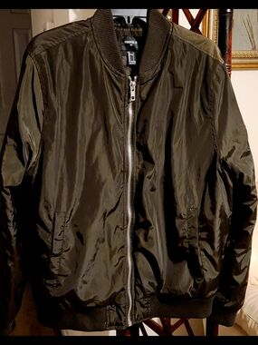 Forever 21 Men's Dark Olive Bomber Jacket